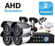 پک دوربین مداربسته چهار دوربین دیواری 2 مگاپیکسلی همراه با کابل و آدابتور AHD 2MP