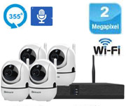 پک چهار دوربین مداربسته بیسیم گردان تحت شبکه دو مگاپیکسل WIFI