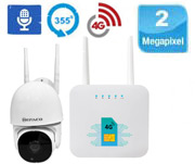 پک یک دوربین مداربسته سیمکارتی بیسیم گردان تحت شبکه دو مگاپیکسل WIFI