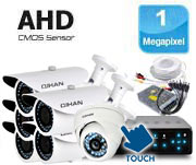 پک دوربین مداربسته شش دوربین سقفی و دیواری 2 مگاپیکسلی همراه با کابل و آدابتور AHD 2MP